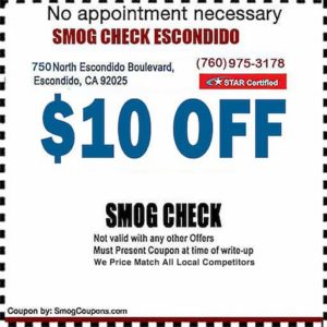 Smog Check Coupon Escondido